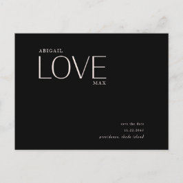 Weddenschap Blush & Black Save the Date Announcem Briefkaart