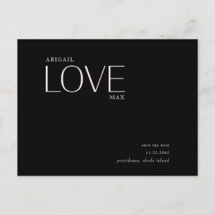 Weddenschap Blush & Black Save the Date Announcem Briefkaart