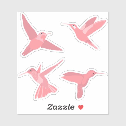 Weddenschap Blush Pink Hummingbird Pack Sticker (Vel)