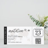 Weddenschap Boarding Pass Invitation (Staand voorkant)