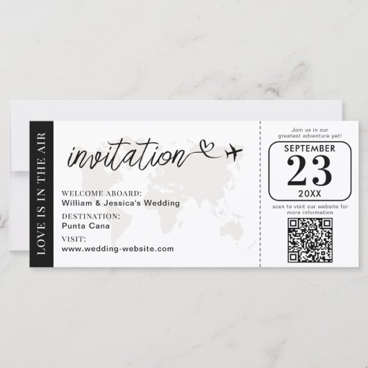 Weddenschap Boarding Pass Invitation (Voorkant)