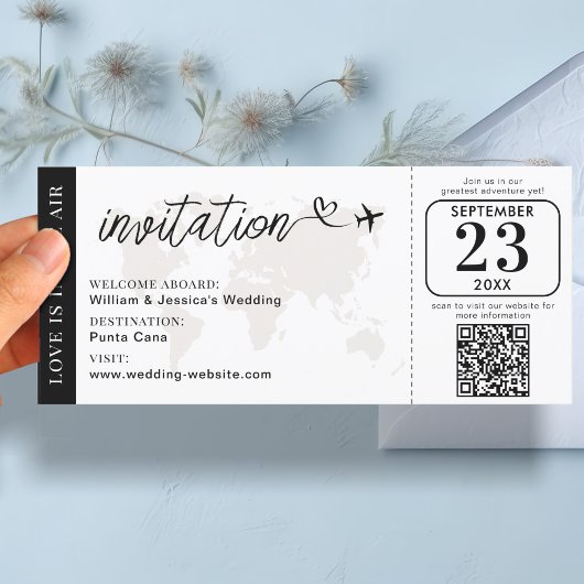 Weddenschap Boarding Pass Invitation