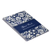 Weddenschap-boek Blue Damask-laptop Notitieboek (Rechterzijde)