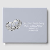 Weddenschap Boek-Dusty Blue Guest Book Gastenboek (Voorkant)