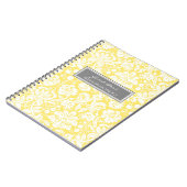 Weddenschap-boek Lemon Grey Damask-laptop Notitieboek (Linkerzijde)