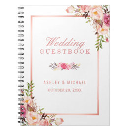 Weddenschap-boek - Stijlvol Roos Gold Pink Floral Notitieboek