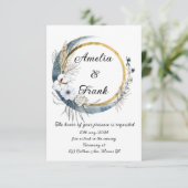 Weddenschap Boho Floral Lijst Kaart (Staand voorkant)