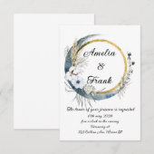 Weddenschap Boho Floral Lijst Kaart (Voorkant / Achterkant)