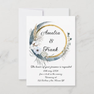 Weddenschap Boho Floral Lijst Kaart