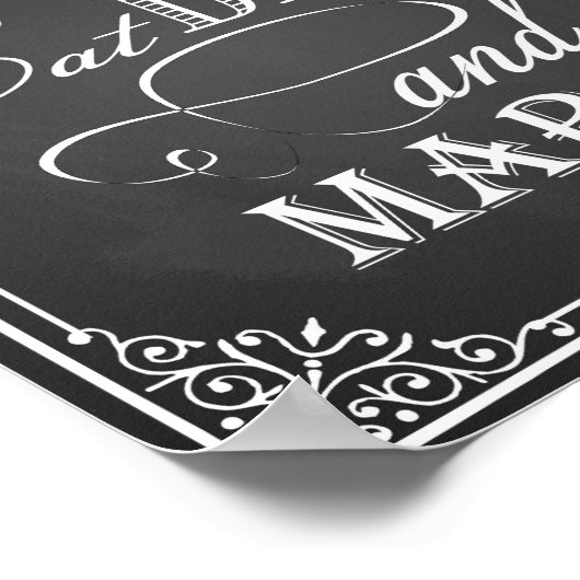 Weddenschap-bord "Eat drink and getrouwd print (Hoek)