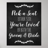 Weddenschap-bord Kies een stoel aan beide zijden t Poster (Voorkant)