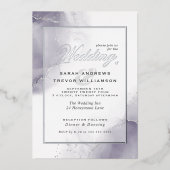 Weddenschap Bord Plum Silver Abstract Folie Uitnodiging (Voorkant)