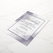 Weddenschap Bord Plum Silver Abstract Folie Uitnodiging (Gedraaid)