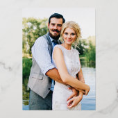 Weddenschap Botanische Ivy Sage Ferns Foto Gold Folie Uitnodiging (Achterkant)