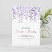 Weddenschap Botanische paarse wisterie Kaart (Staand voorkant)