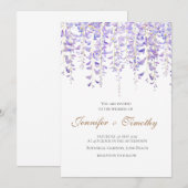 Weddenschap Botanische paarse wisterie Kaart (Voorkant / Achterkant)