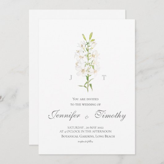 Weddenschap Botanische witte lib Kaart (Voorkant / Achterkant)