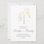 Weddenschap Botanische witte orchidee Kaart (Voorkant)