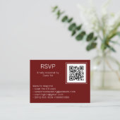 Weddenschap Bourgogne RSVP Online QR Code Foto Informatiekaartje (Staand voorkant)