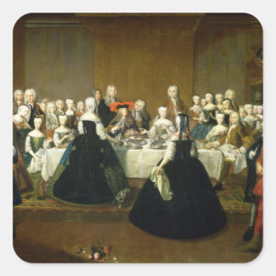 Weddenschap Breakfast Vierkante Sticker