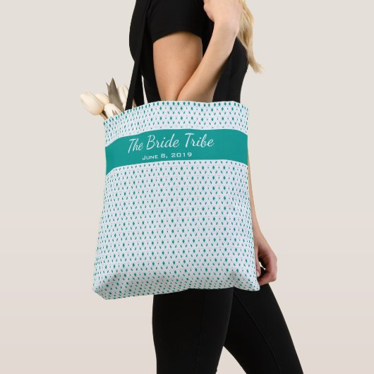 Weddenschap Bridal Chic Party Custom White - Blauw Tote Bag (Dichtbij)