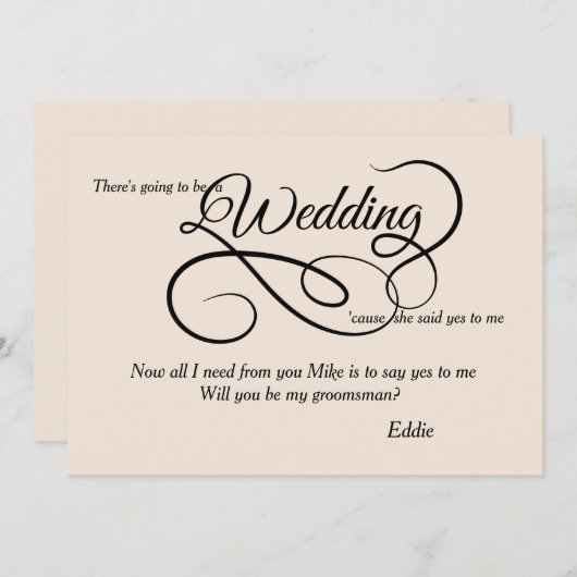 Weddenschap Bridal-partij Kaart (Voorkant / Achterkant)