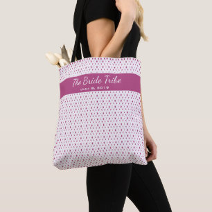 Weddenschap Bridal Party Custom White & Bold Fusch Tote Bag