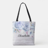 Weddenschap Bride Boho Flowers Feathers Rustic Woo Tote Bag (Achterkant)