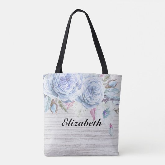Weddenschap Bride Boho Flowers Feathers Rustic Woo Tote Bag (Achterkant)