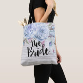 Weddenschap Bride Boho Flowers Feathers Rustic Woo Tote Bag (Dichtbij)