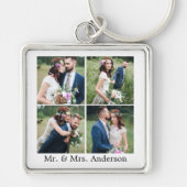 Weddenschap Bride en Groom 4 Foto Sleutelhanger (Voorkant)