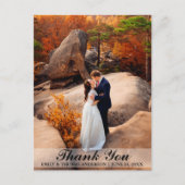 Weddenschap Bride en Groom Bedankt Foto Briefkaart (Voorkant)