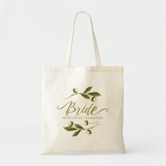 Weddenschap Bride Floral - Aangepersonaliseerde  b Tote Bag (Voorkant)