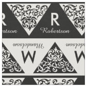 Weddenschap Bride Groom Custom Monogram Elegant Stof (Close Up)