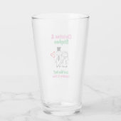 Weddenschap Bride Groom Cute Cartoon Stick Couple  Glas (Achterkant)