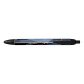 Weddenschap Bride Groom Guest Gift Blue Marble Zwarte Inkt Pen (Achterkant)