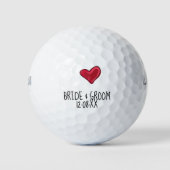 Weddenschap Bride & Groom met datum uit liefde Golfballen (Voorkant)