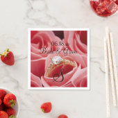 Weddenschap Bride Groom Naam Datum Monogram Roos p Servet (Insitu)