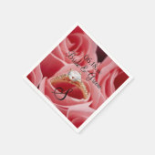 Weddenschap Bride Groom Naam Datum Monogram Roos p Servet (Hoek)