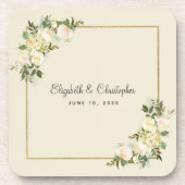 Weddenschap Bride Groom Names Datum Olegant Chic F Bier Onderzetter (Voorkant)