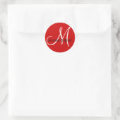 Weddenschap Bride Groom Names Red Monogram Sticker (Tas)
