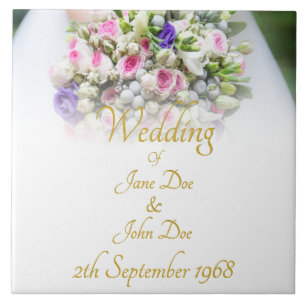 Weddenschap - Bride met kleurrijke bruiloft Tegeltje