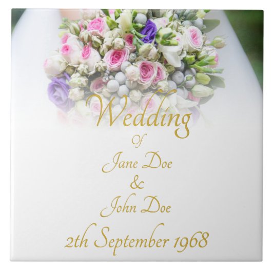 Weddenschap - Bride met kleurrijke bruiloft Tegeltje (Voorkant)