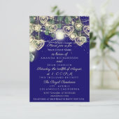 Weddenschap Bride Rustic Wood Gold Royal Blue Kaart (Staand voorkant)