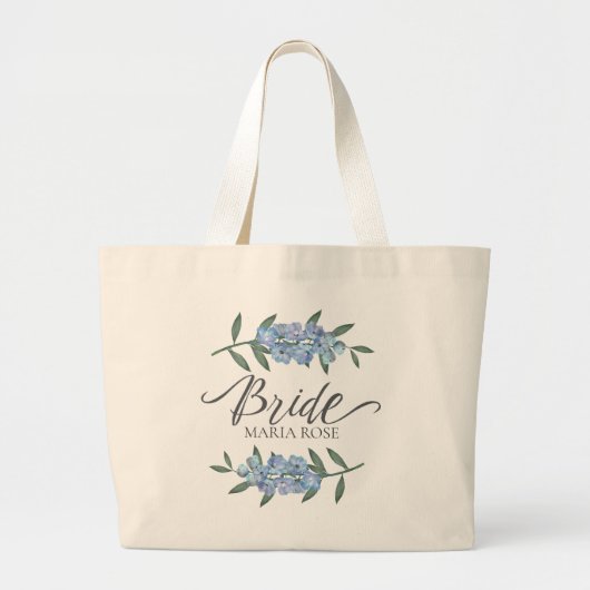 Weddenschap Bride Specialized Floral Custom Flower Grote Tote Bag (Voorkant)