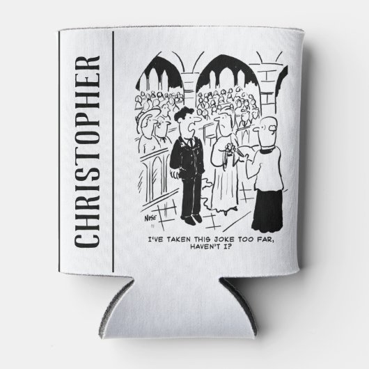 Weddenschap - Bridegroom Practical Joke Cartoon Blikjeskoeler (Voorkant)