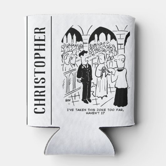 Weddenschap - Bridegroom Practical Joke Cartoon Blikjeskoeler (Achterkant)