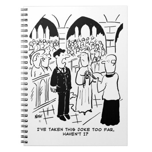 Weddenschap - Bridegroom Practical Joke Cartoon Notitieboek (Voorkant)