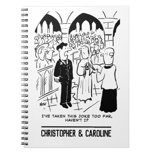 Weddenschap - Bridegroom Practical Joke Cartoon Notitieboek (Voorkant)
