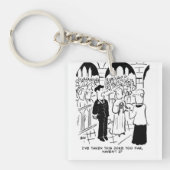 Weddenschap - Bridegroom Practical Joke Cartoon Sleutelhanger (voorkant)